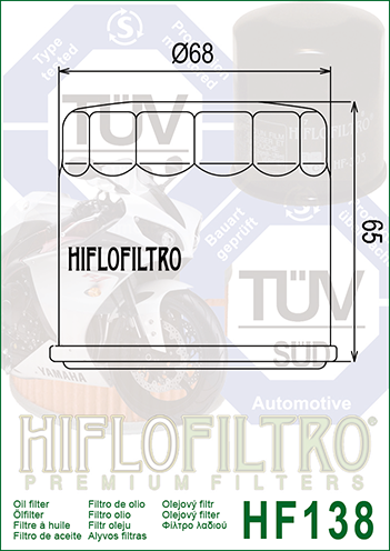 Olejový filter HIFLOFILTRO (cross-ref.: MW65)
